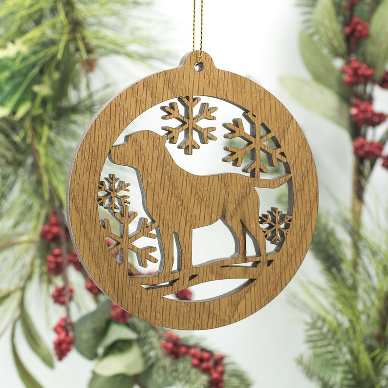 Labrador Christmas Wood Ornament Lab Dog Silhouette Cut | Etsy