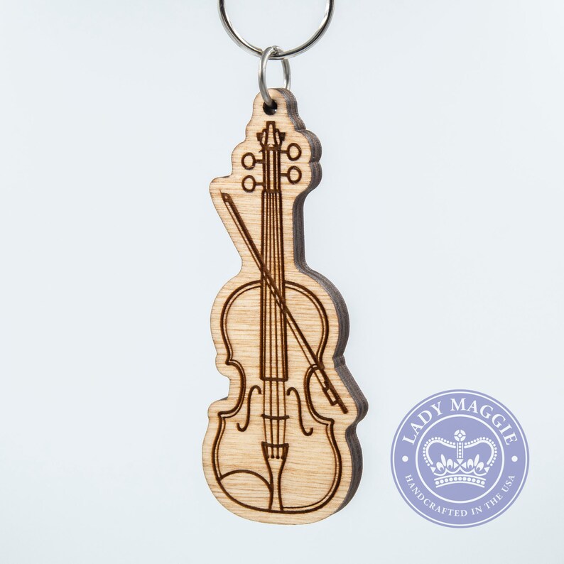 Violin Keychain Fiddle Keychain Carved Violin Key Ring Etsy