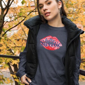 Doctor Who River Song Hello Sweetie! Unisex Long Sleeve Tee - River Song Dr Who T-Shirt - Melody Pond Hello Sweetie Shirt Free Shipping