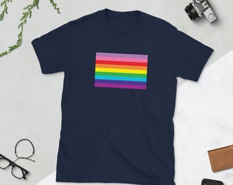 Rainbow Pride T-shirt - Rainbow Flag Shirt - Pride Tee - Rainbow Pride Flag Short-Sleeve Unisex T-Shirt - Gay Pride Shirt - Lesbian - LGBTQ