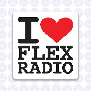 I Love FlexRadio Amateur Radio Decal - Bumper Sticker Radio Ham - I Heart Flex Radio Laptop Decal - Flex Radio Removable Sticker - Ham Yeti