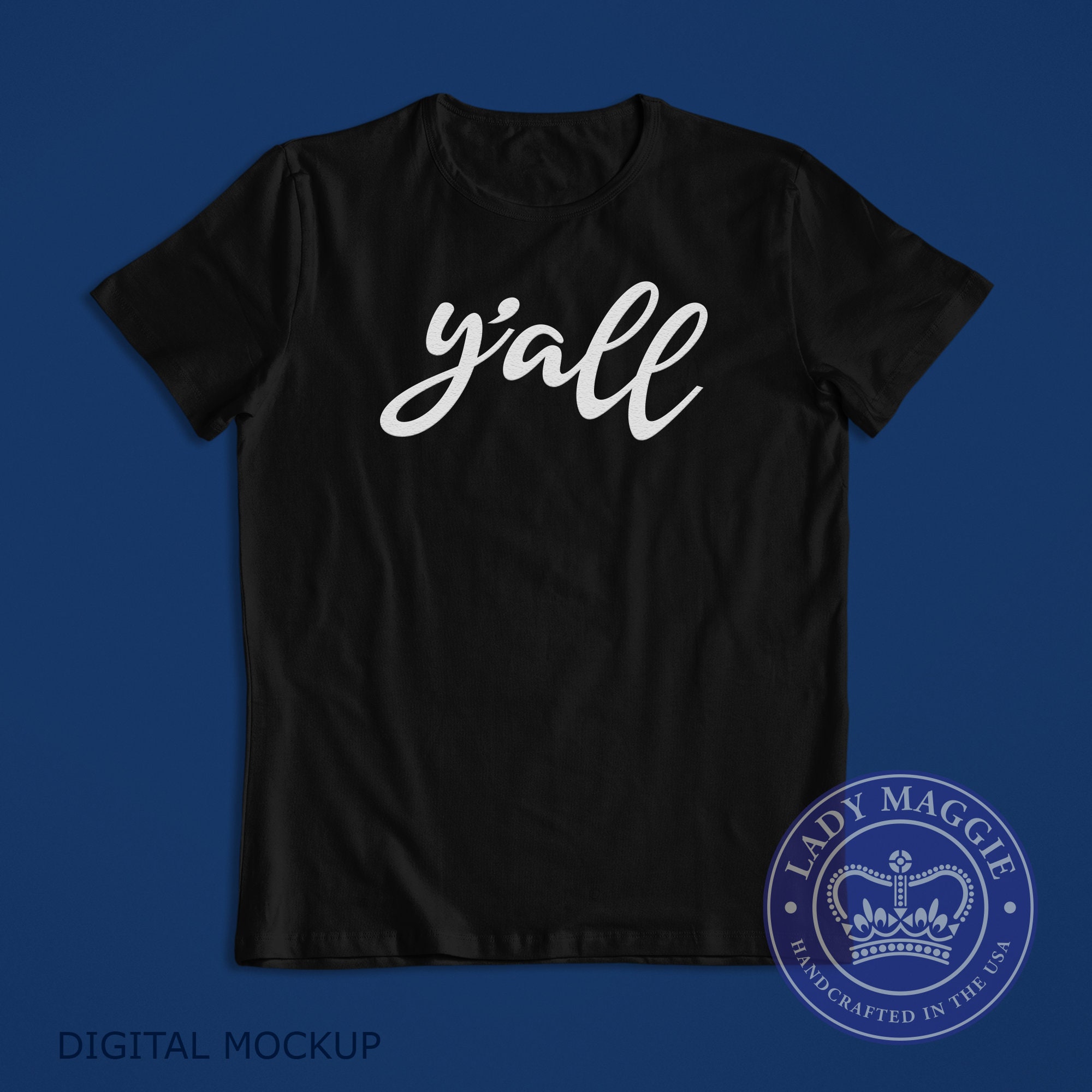 Y'all T-shirt White Script Y'all Tee 