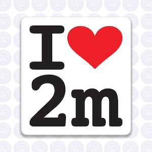 I Love 2M Decal Amateur Radio Decal - 2-Meter 2-Metre Bumper Sticker Radio Ham - I Heart 2 Meter Radio Laptop Decal - Ham Radio Yeti Decal