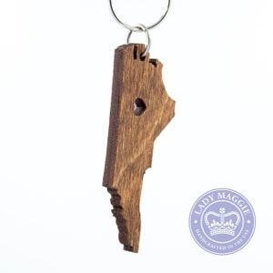 North Carolina Keychain NC State Keychain Wooden North Carolina Carved Key Ring Wooden Engraved NC Charm image 6