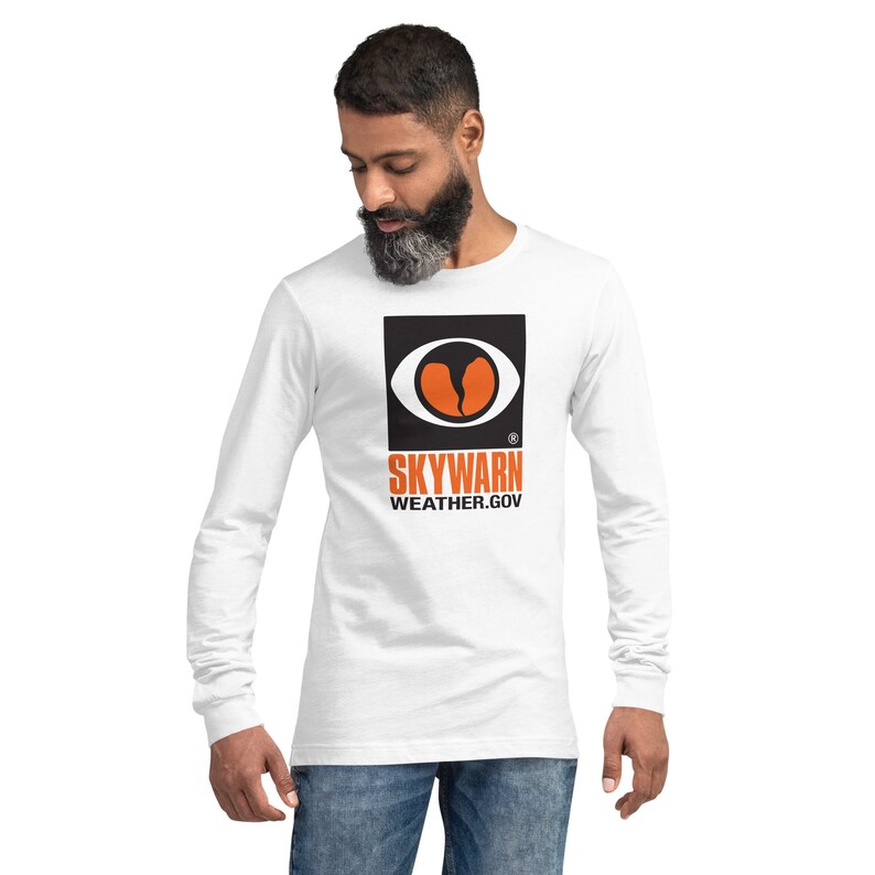 SKYWARN T-shirt NWS SKYWARN Storm Spotter Long-Sleeve Unisex T-Shirt Skywarn Volunteer Shirt Unisex Long Sleeve Tee White