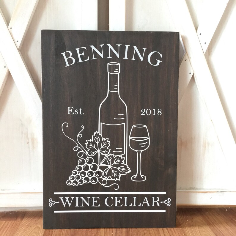 Wine Cellar Wood Sign Personalized Wine Sign Etsy