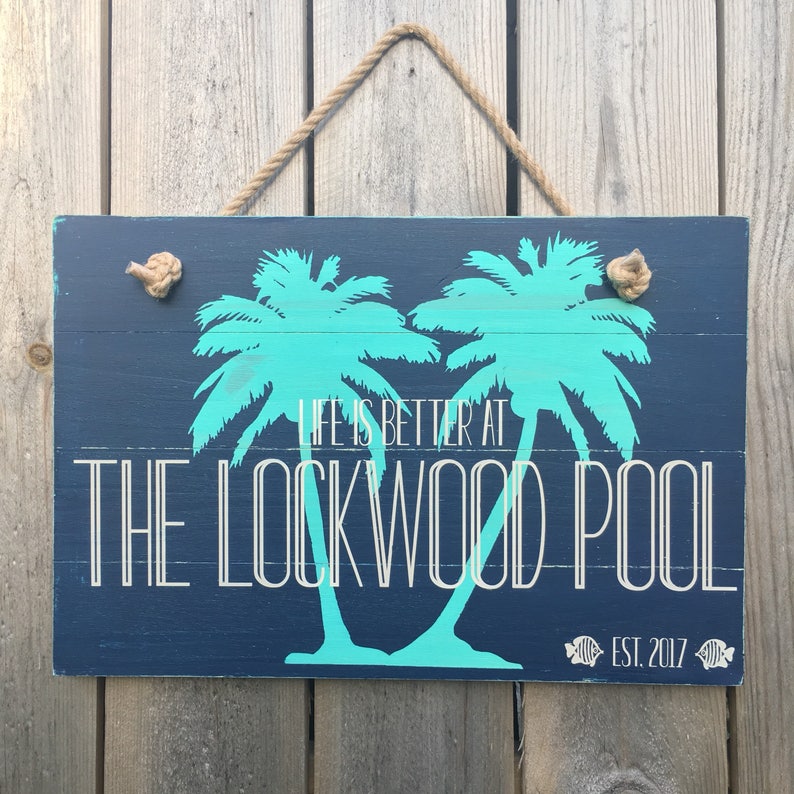 Custom Wood Pool Sign / Life is Better at the Pool Sign / Pool Etsy