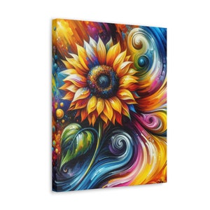 Sunflower Art, Original Acrylic Painting on Stretch Canvas, Sunflower Floral Wall Art, Sunflower Gifts, Home Decor, Fine Art, Ready to Hang