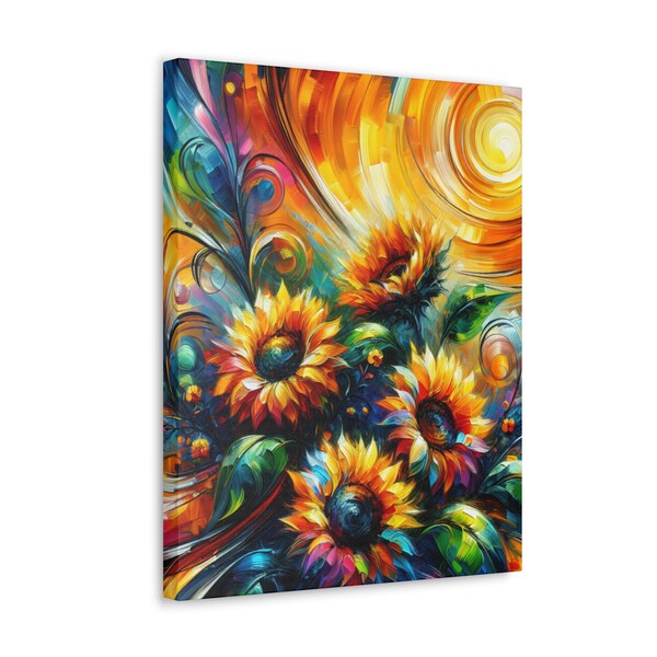 Sunflower Art, Original Acrylic Painting on Stretch Canvas, Sunflower Floral Wall Art, Sunflower Gifts, Home Decor, Fine Art, Ready to Hang