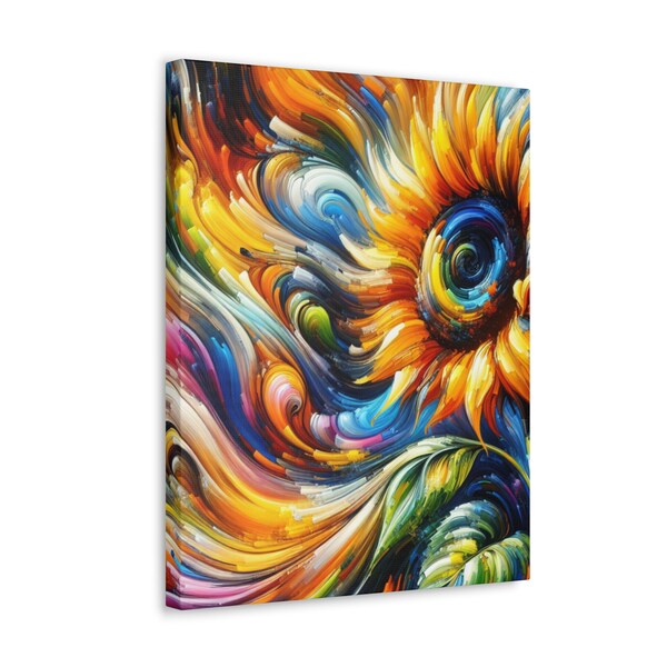 Sunflower Art, Original Acrylic Painting on Stretch Canvas, Sunflower Floral Wall Art, Sunflower Gifts, Home Decor, Fine Art, Ready to Hang