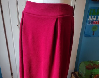 Vintage 80s Red Pencil Skirt Stretchy Comfy L XL