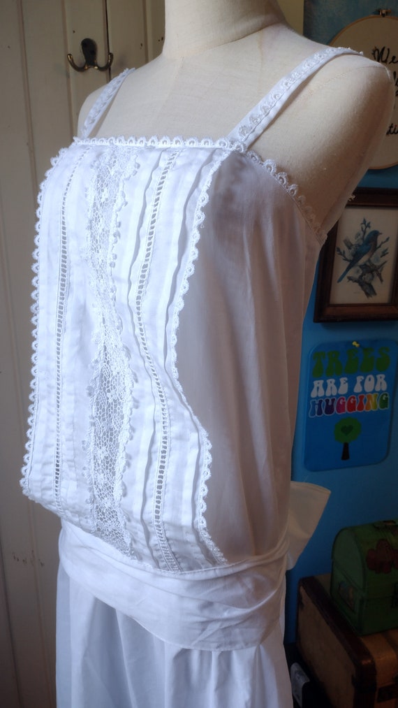 Vintage Gunne Sax 80s White Cotton Dropwaist Dres… - image 5