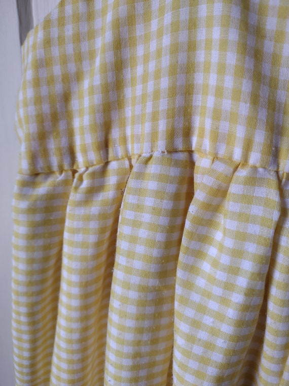 Sweet Vintage Girls' Yellow Gingham Dress Summer … - image 2