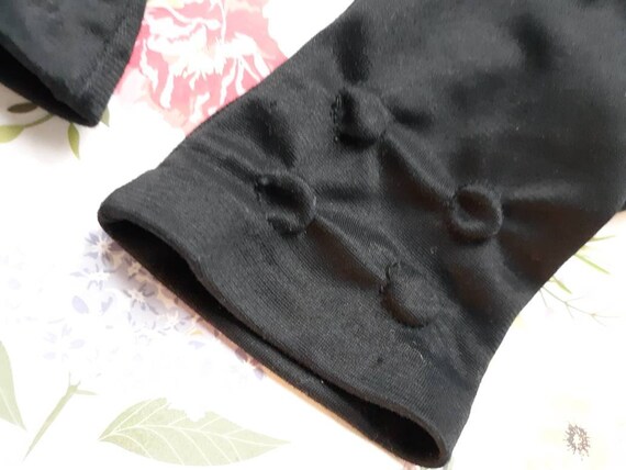 Vintage Stetson Black Gloves 50s 60s Glossy - image 3