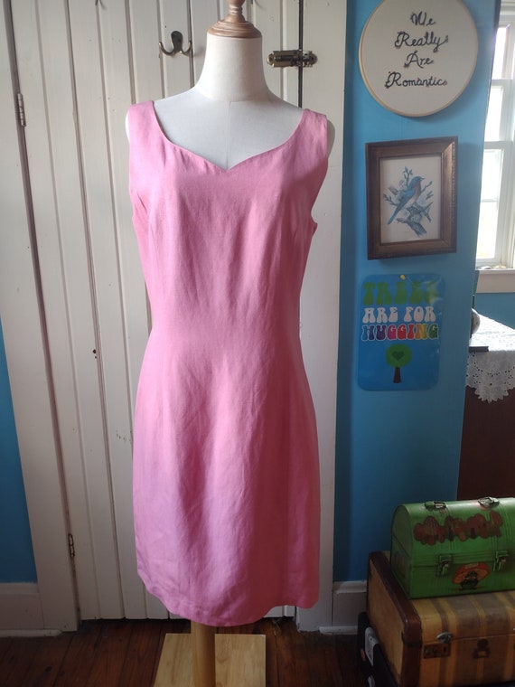 vintage 90s y2k Laura Ashley pink silk linen sleev