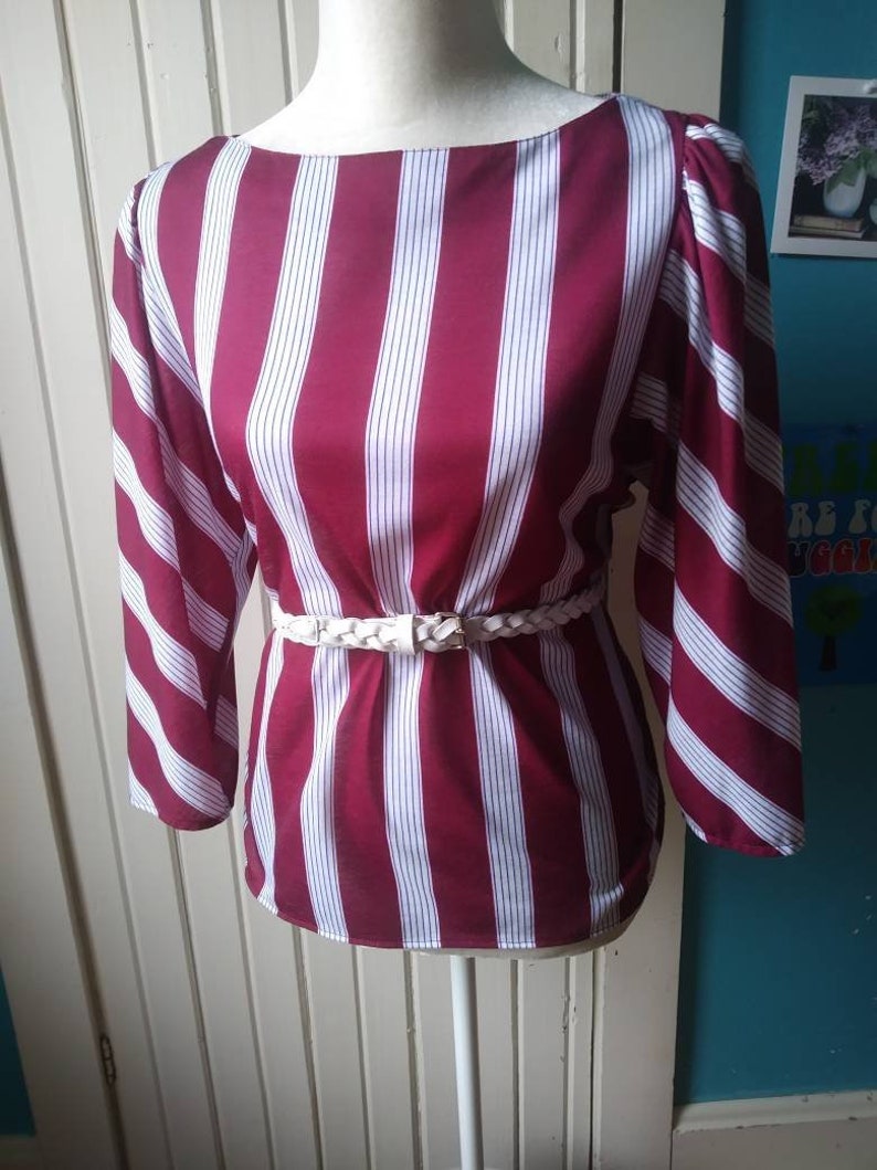 Vintage Top 70s 80s Gianna Bellini Striped L