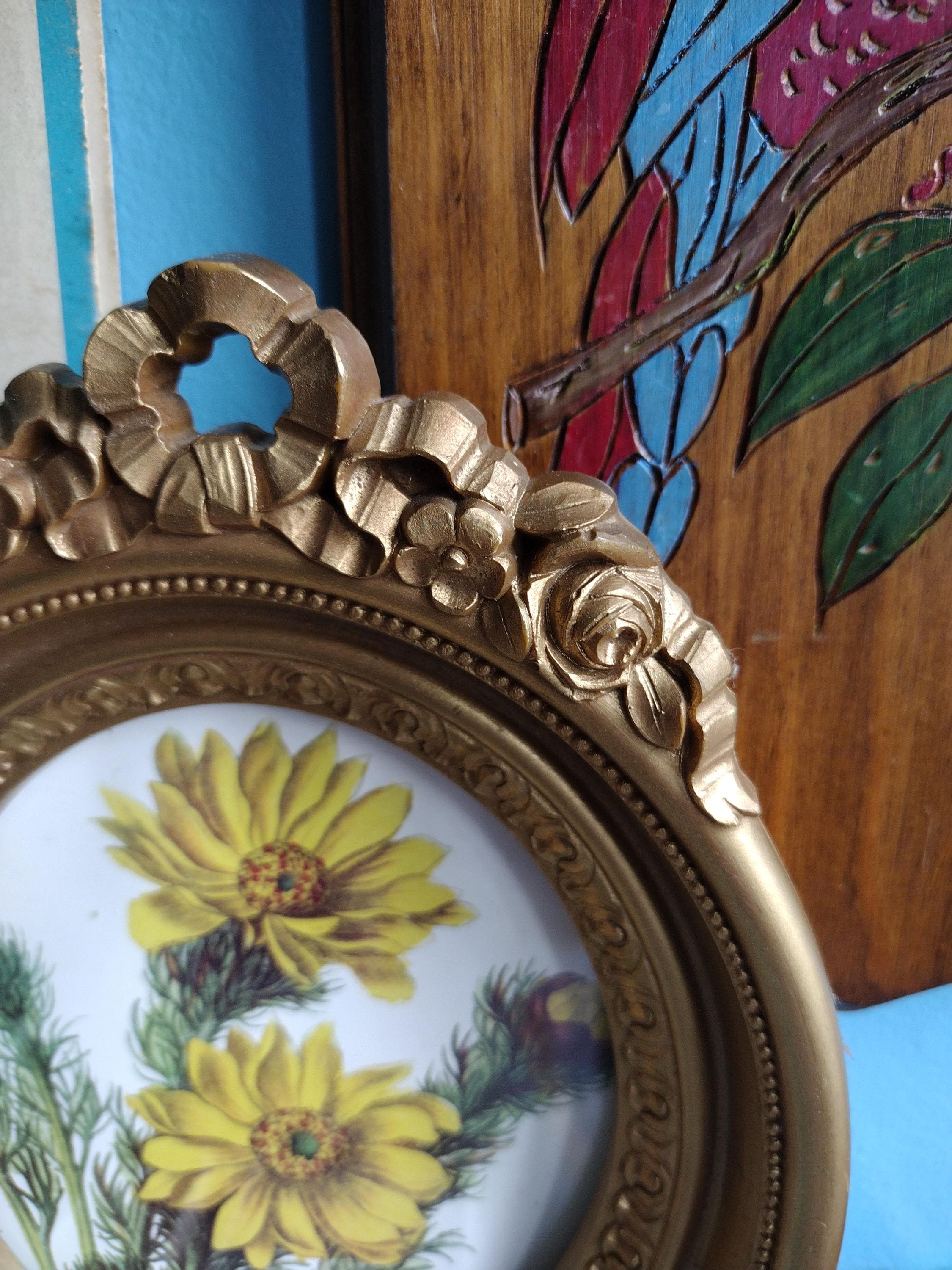 Vintage Orange Plastic Gold Oval Frame Homco 1980s Picture - Etsy