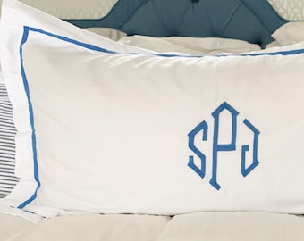 Monogram Embroidered Sham - King Pillow Size