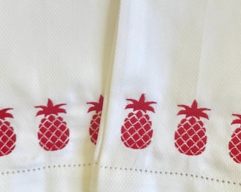 Embroidered Pineapple Hand Towel - Guest Towel