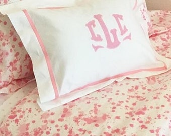 Monogram Applique Boudoir Pillow / Dorm Pillow / Baby Gift