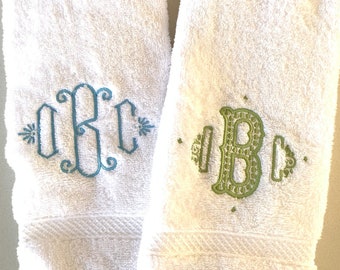 Monogram Terrycloth Hand Towel / Graduation Gift / Wedding Gift / terr cloth towel