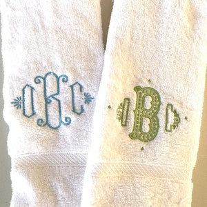 Monogram Terrycloth Hand Towel / Graduation Gift / Wedding Gift / terr cloth towel