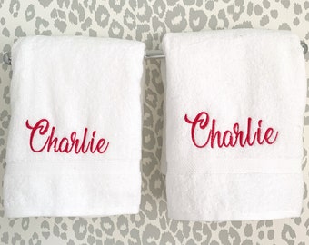 Monogrammed Embroidered Bath Sheet: Terrycloth / Cotton / Bathroom Decor / Graduation Gift