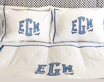 Monogram Applique Full Duvet / Monogrammed Bedding