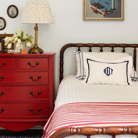 Monogram Applique Boudoir Pillow