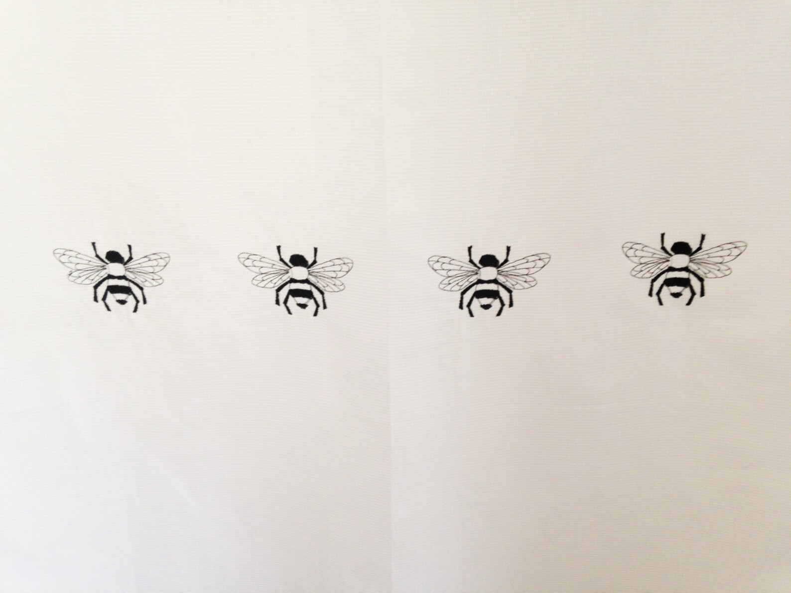 Shower Curtain With Embroidered Bees / Bath Curtain / Shower Etsy