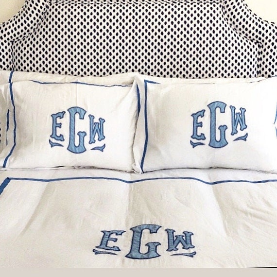 Monogram Applique Full Duvet / Monogrammed Bedding