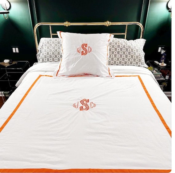 Monogrammed Twin Duvet Cover