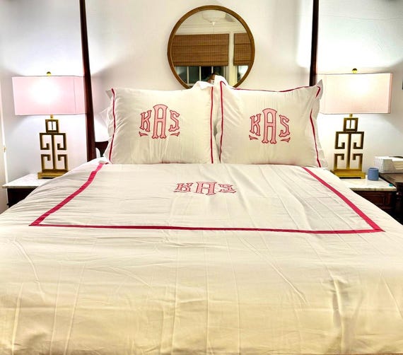 Custom Monogram Monogram Applique  Duvet Cover - King Bedding