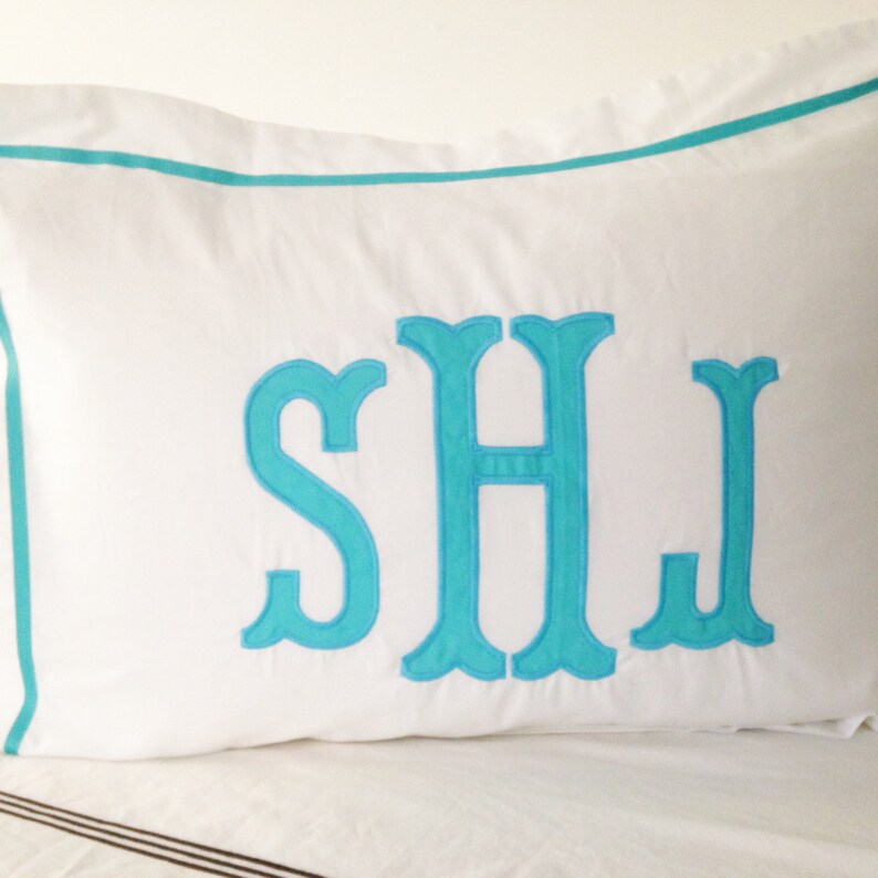 Monogram Applique Standard Sham / Standard Sham / Bedding / Pillowcase image 3