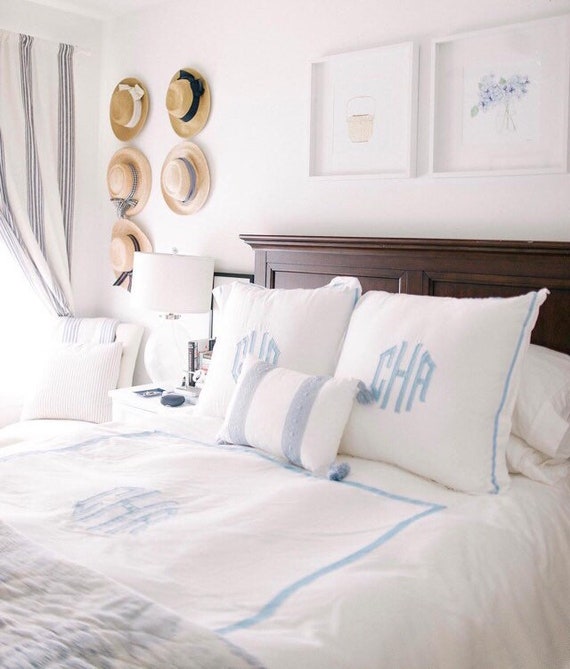 Monogram Applique Queen Duvet / Monogrammed Bedding