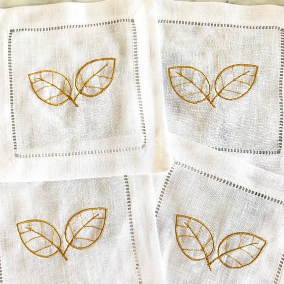 Fall Monogram Cocktail Napkins / fall decor / Monogram Gift - Set of 4