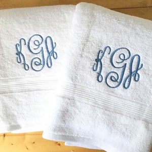 Monogram Bath Towel / Graduation Gift / Wedding Gift