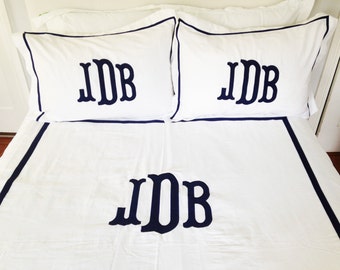 Monogram Applique Queen Duvet / Monogrammed Bedding