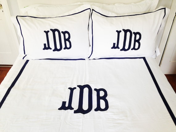 Monogram Applique Queen Duvet / Monogrammed Bedding