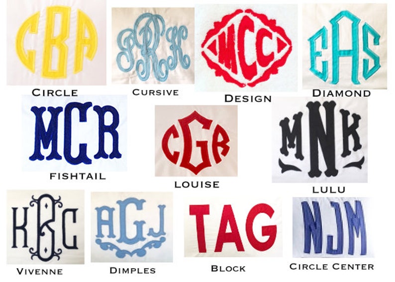 Monogram Applique Pillow Sham with Trestle Trim Pillow Monogram Bedding