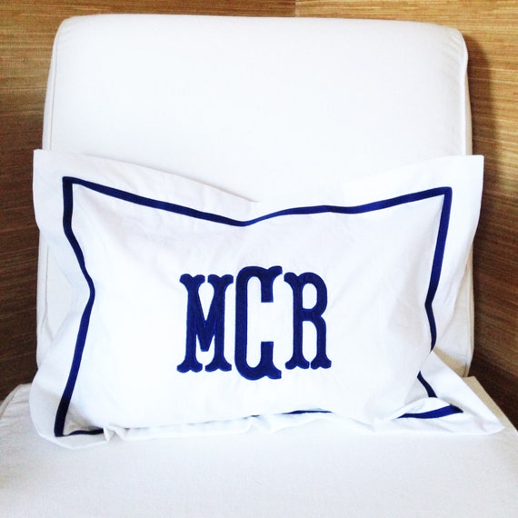 Monogram Applique Boudoir Pillow / Baby Pillow / Sham