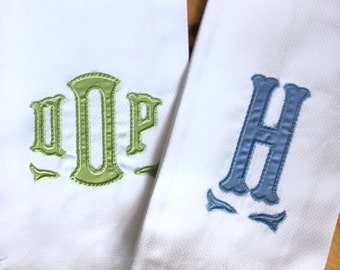 Monogram Applique Hand Towel / Guest Towel