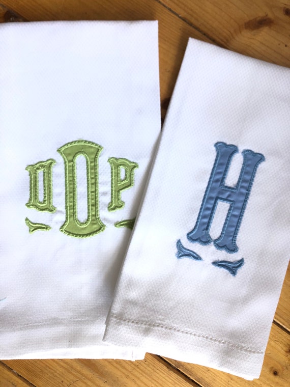 Monogram Applique Hand Towel / Guest Towel