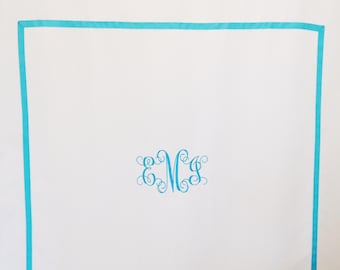 Monogram Embroidered Shower Curtain / Bathroom Decor / Dorm Bath
