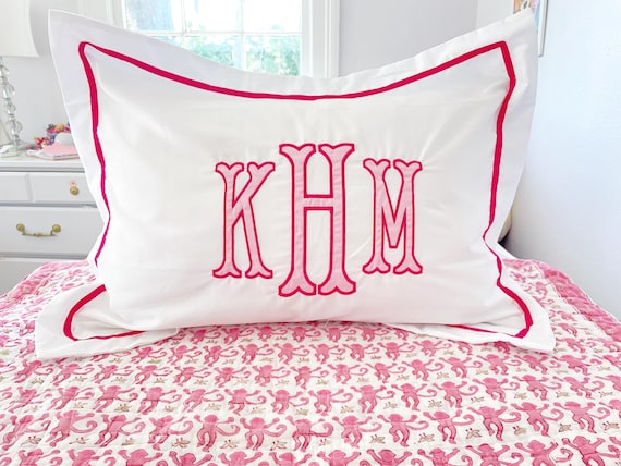 Monogram Applique Embroidred Pillow Sham