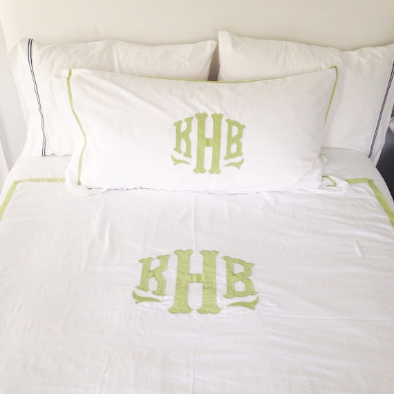 Monogram Applique King Duvet / Monogrammed Bedding / Sham