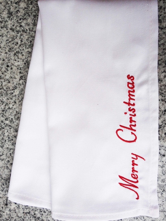 Christmas Embroidered Dinner Napkin - Christmas Decor
