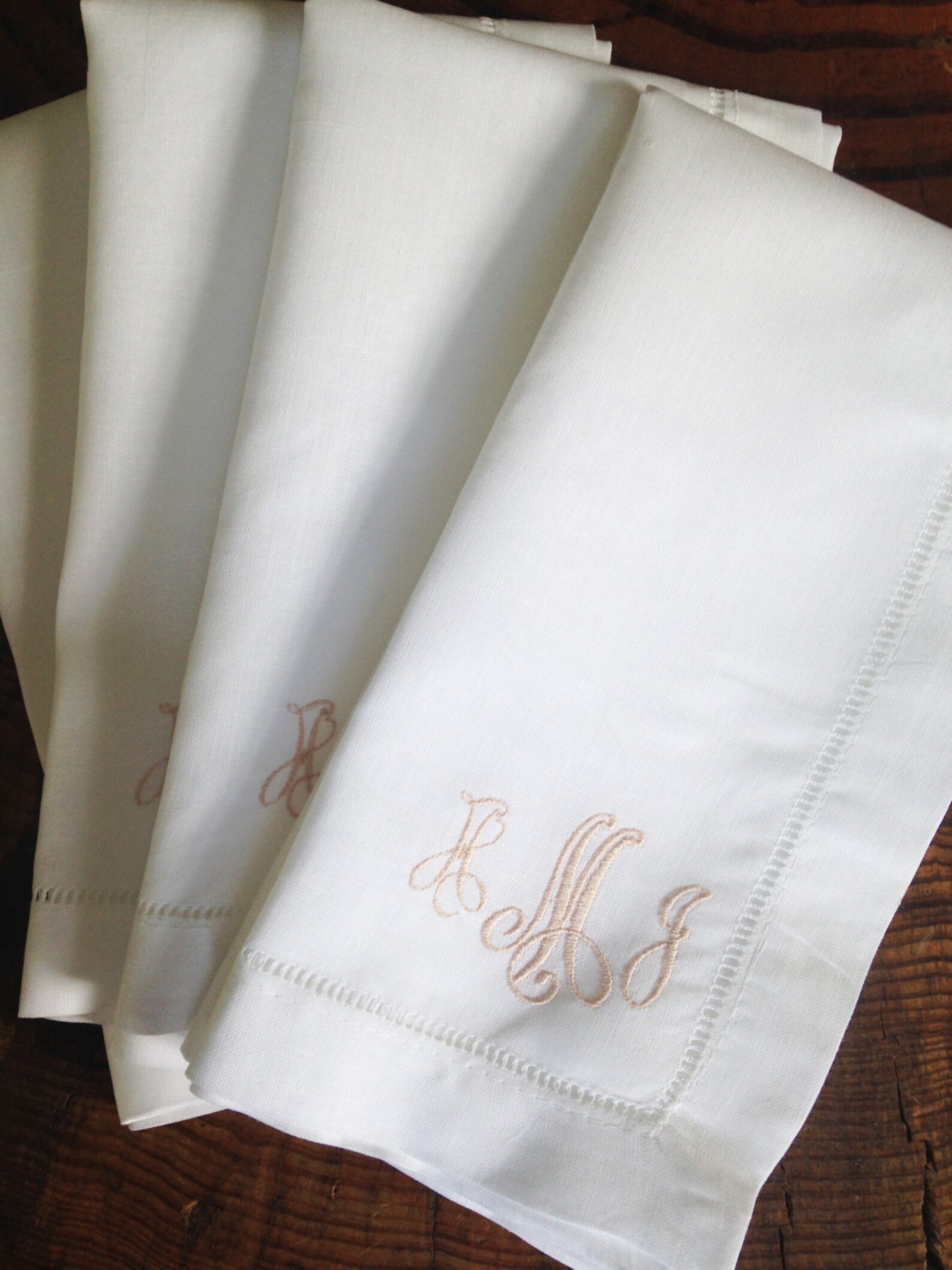Monogram Linen Dinner Napkin Set of 4 / Wedding Gift Etsy