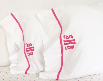 Monogram Embroidered Applique Sheet Set - Egyptian Cotton