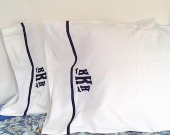 Monogram Appliqué King Pillow Cases  - Set of 2